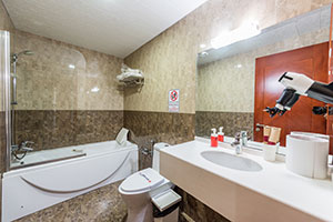 سرويس بهداشتي و حمام اتاق 2 تخت vip هتل ایران کیش